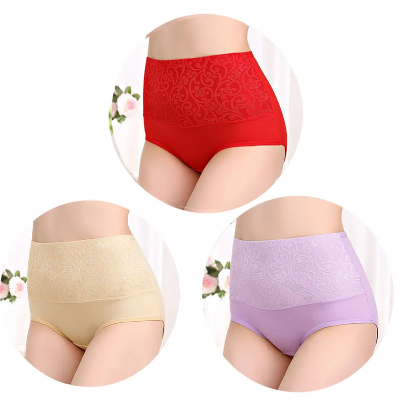 Pack of 3 cotton abdominal panties for women 