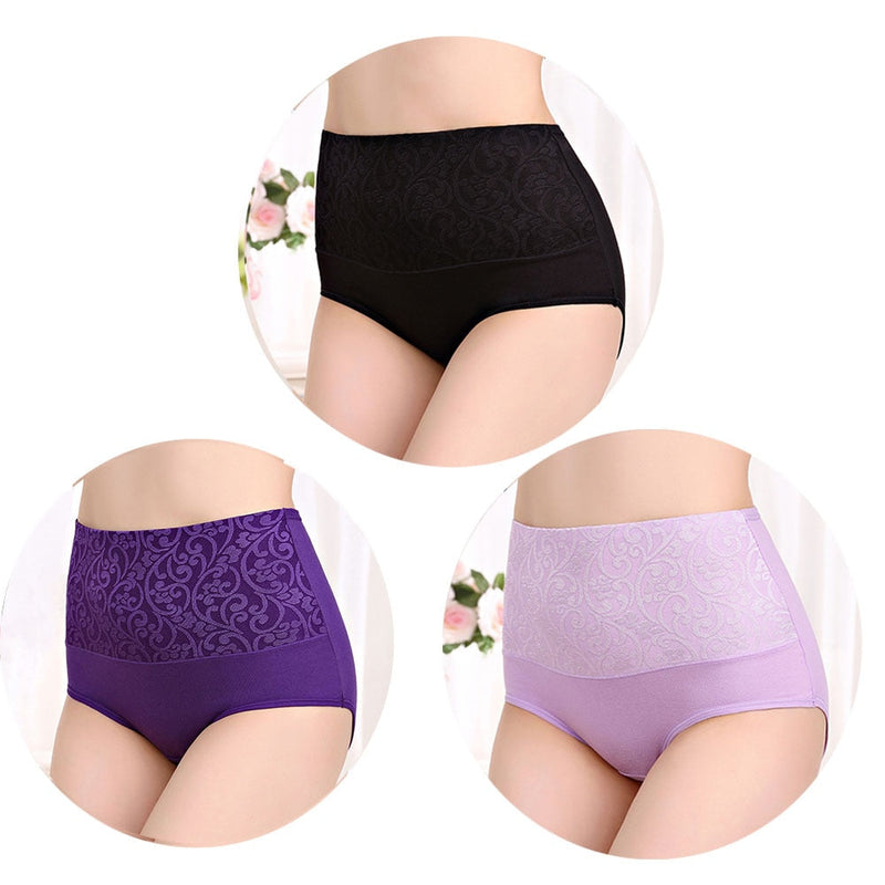 Pack of 3 cotton abdominal panties for women 