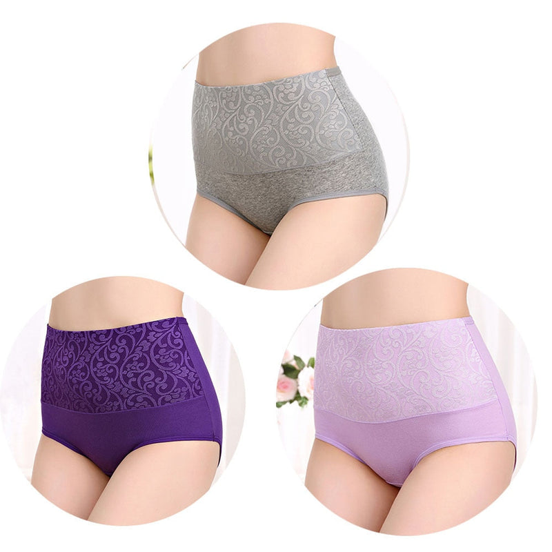 Pack of 3 cotton abdominal panties for women 