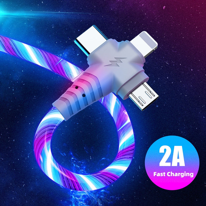 3 in 1 luminous charging cable