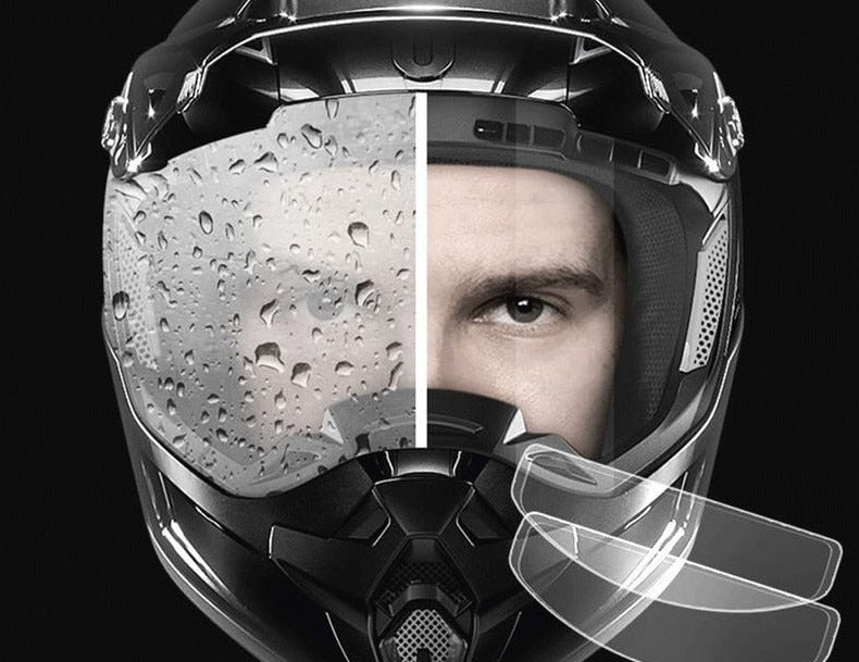 Anti-fog and rain protection for helmets