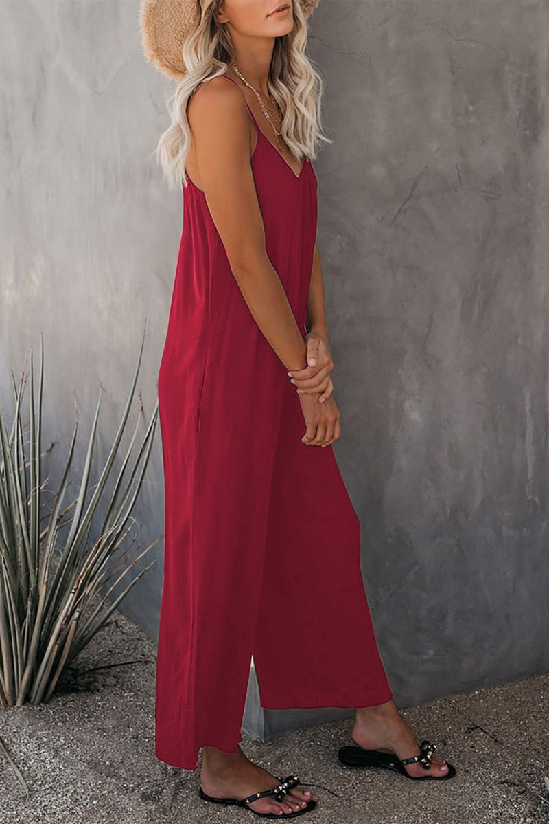 Stretch Sleeveless Strappy Jumpsuit