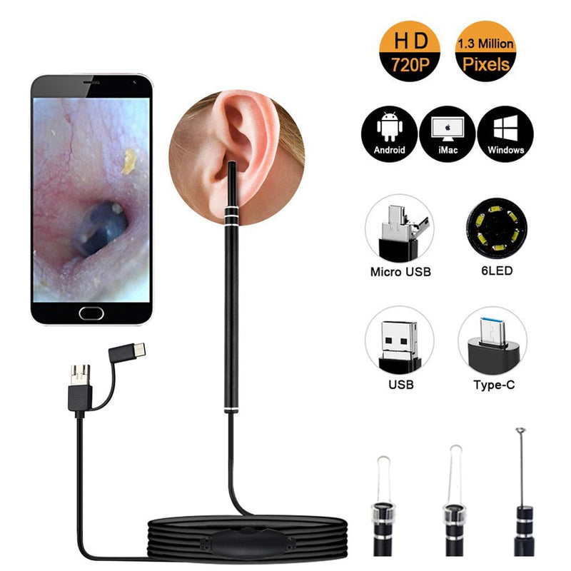 HD Otoscope Camera - Micro USB, USB, USB Type-C