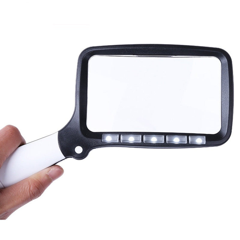 Reading magnifier with LED lighting