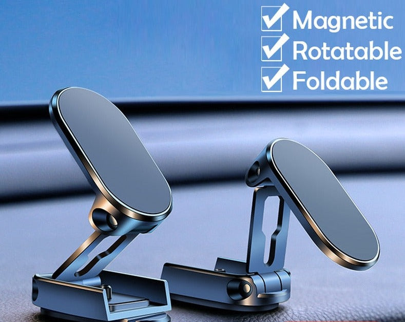 Magnetic and foldable phone holder - 360° rotation