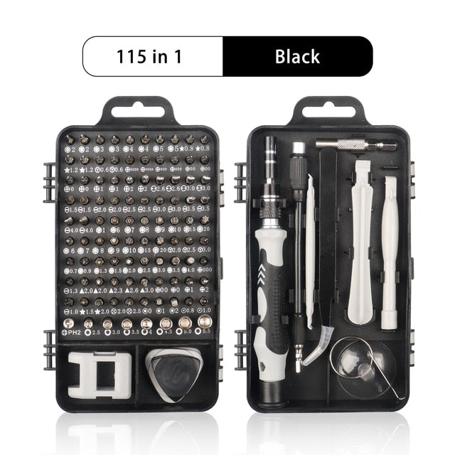 Repair Kit with 115 in 1 Magnetic Screwdriver