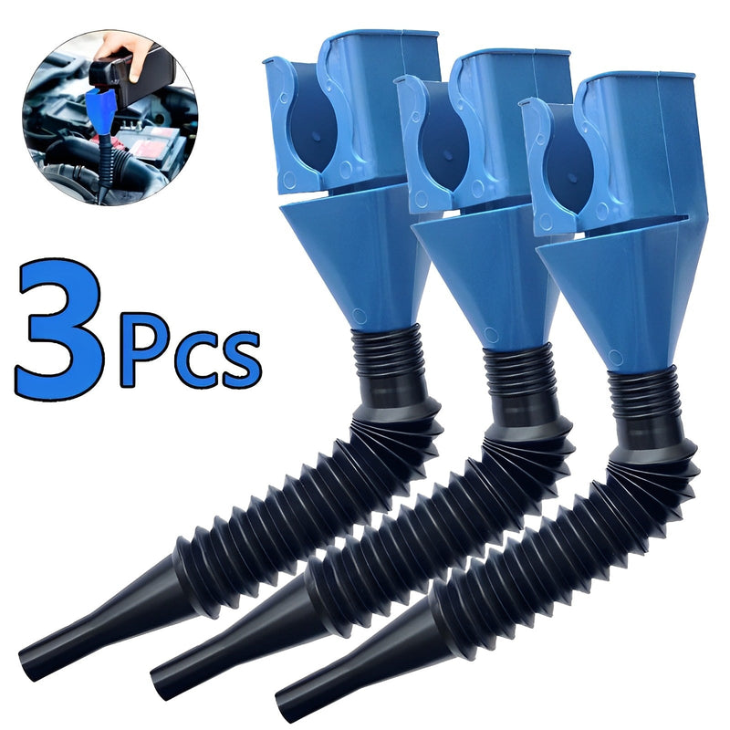 Set of 3 flexible and expandable leak-proof funnels 