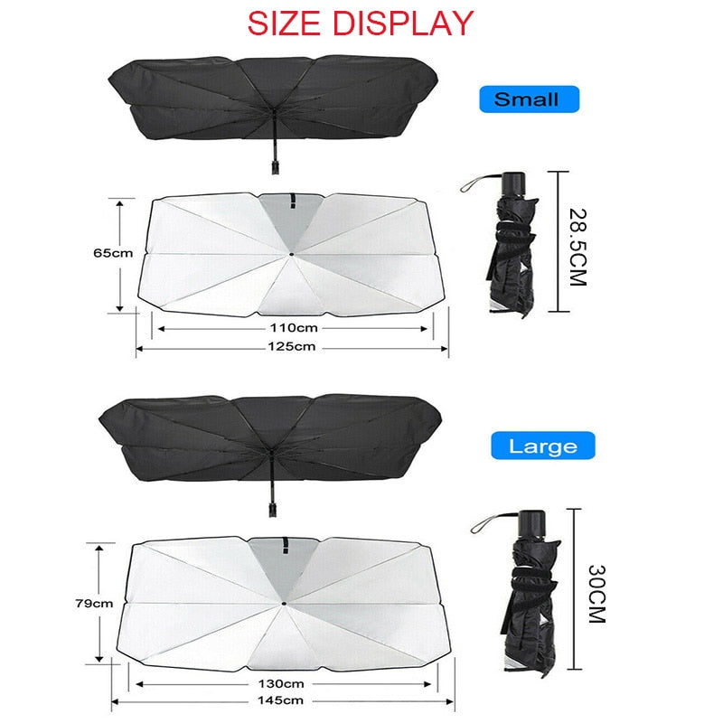 Compact Car Sunshade - Active Heat Dissipation