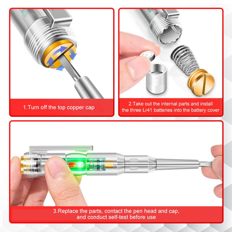 2x 2 IN 1 electrical circuit tester pen 