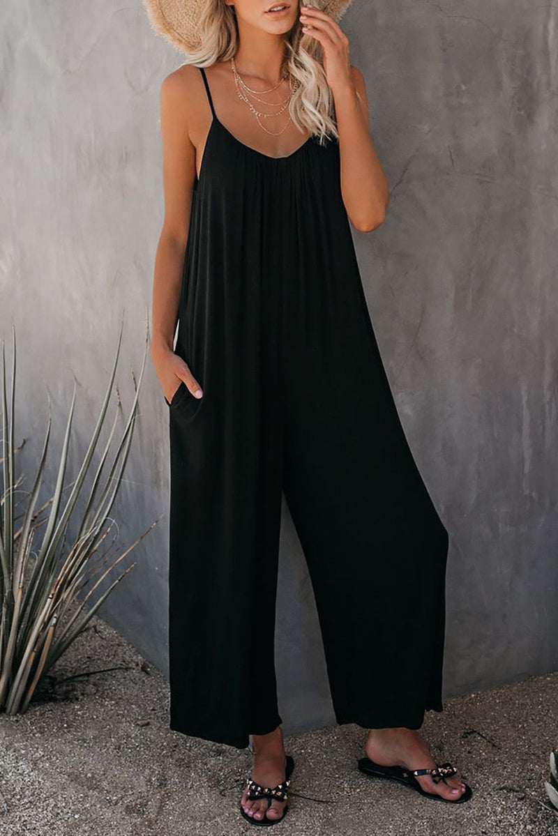 Stretch Sleeveless Strappy Jumpsuit