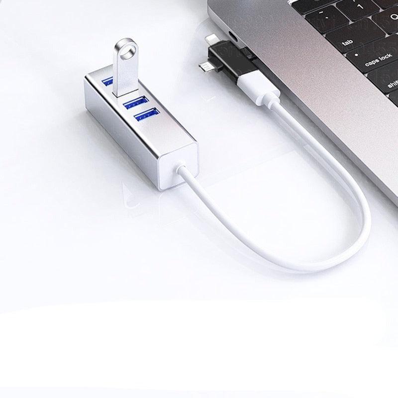 Universal 3 in 1 USB connector - USB, iPhone, Android, PC, Tablet