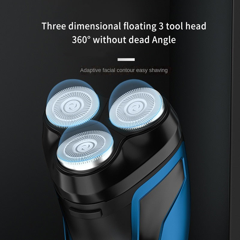 Rechargeable electric shaver 3 heads 360° 