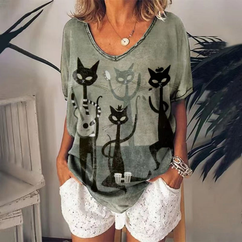 Printed Short Sleeve T-shirt for Women